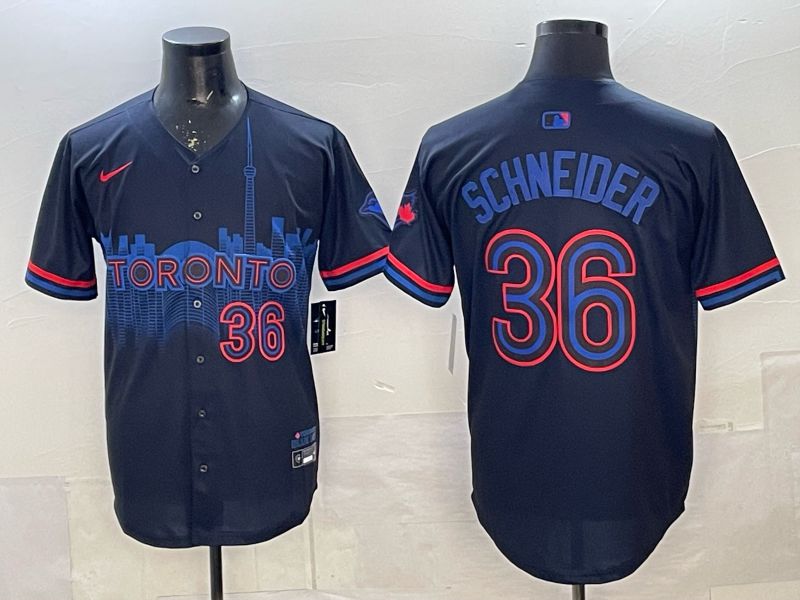 Men 2025 Nike Toronto Blue Jays #36 Schneider Blue Game MLB Jersey 07